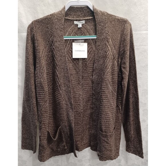 CROFT & BARROW WOMENS OPEN FRONT CHESTNUT KNIT CARDIGAN SWEATER SIZE SMALL NWT - Picture 1 of 6